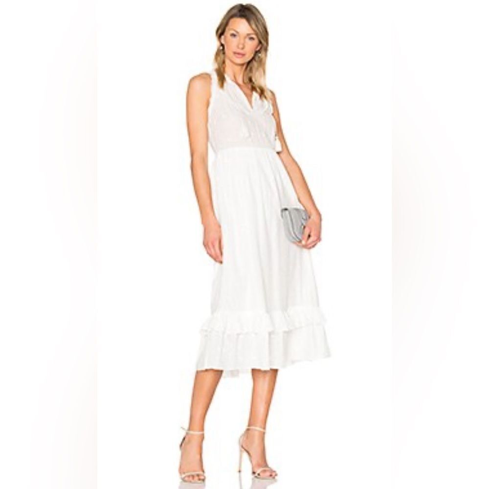 Ulla Johnson Maelle Dress in Pearl Stunning White Boho Midi Length Size XS $322